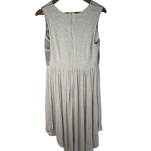 Anthropologie Dolan Left Coast Grey Sleeveless Woven Pattern Bodice Dress sz L - Picture 3 of 6